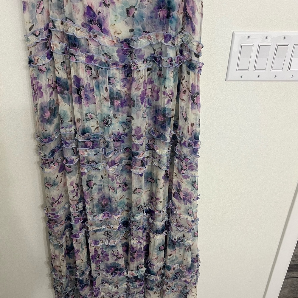 Johnny Was Floral Maxi Dress in Purple and Cream - Picture 5 of 8